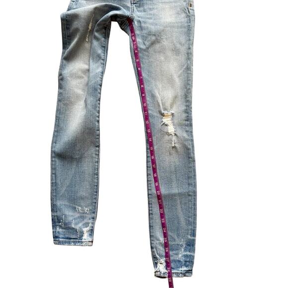 Madewell Jeans Womens 23 Blue 9 Inch High Rise Skinny Distressed J0513 SU18 - Picture 3 of 15
